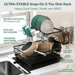 2 Tier Dish Drying Rack with Drainboard - Black alternate 1