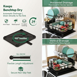2 Tier Dish Drying Rack with Drainboard - Black alternate 3