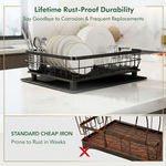 2 Tier Dish Drying Rack with Drainboard - Black alternate 4
