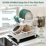 2 Tier Dish Drying Rack with Drainboard - White alternate 1