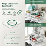 2 Tier Dish Drying Rack with Drainboard - White alternate 3