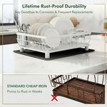 2 Tier Dish Drying Rack with Drainboard - White alternate 4