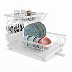 2 Tier Dish Drying Rack with Drainboard - White alternate 8