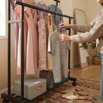 Double Rod Clothes Rack with Wheels alternate 4