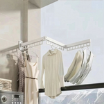 3-Fold Wall Mounted Clothes Drying Rack - White alternate 1