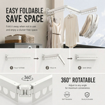 3-Fold Wall Mounted Clothes Drying Rack - White alternate 3