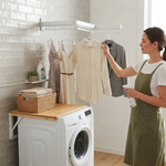3-Fold Wall Mounted Clothes Drying Rack - White alternate 5