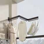3-Fold Wall Mounted Clothes Drying Rack - Black alternate 1