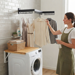 3-Fold Wall Mounted Clothes Drying Rack - Black alternate 5