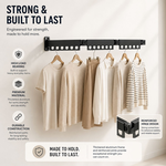 3-Fold Wall Mounted Clothes Drying Rack - Black alternate 6