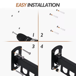 3-Fold Wall Mounted Clothes Drying Rack - Black alternate 7