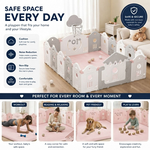 Baby Play Mat Thick Foam - 200x150cm - Pink alternate 4