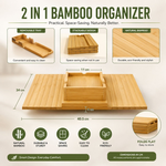 Bamboo Sofa Armrest Tray Couch Arm Table Natural alternate 2