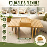 Bamboo Sofa Armrest Tray Couch Arm Table Natural alternate 4