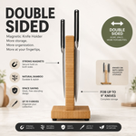 Magnetic Knife Block Bamboo Double Sided Holder alternate 3