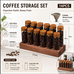 Glass Coffee Bean Storage Tubes with Wooden Stand alternate 2