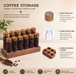 Glass Coffee Bean Storage Tubes with Wooden Stand alternate 3
