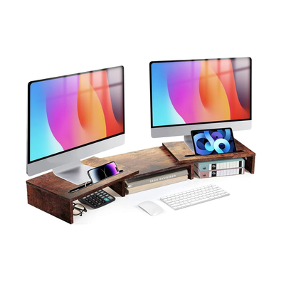 Dual Monitor Stand Riser - Brown cover