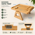 Bamboo Sofa Arm Tray with Rotating Phone Holder alternate 2