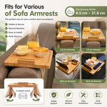 Bamboo Sofa Arm Tray with Rotating Phone Holder alternate 5