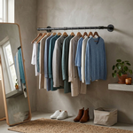 Industrial Pipe Wall Mounted Clothes Rack alternate 1