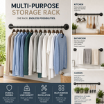 Industrial Pipe Wall Mounted Clothes Rack alternate 3