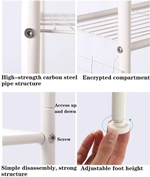 3-Tier Over Toilet Storage Rack with Hooks alternate 3