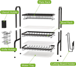 3 Tier Dish Drying Rack with Utensil Holder alternate 6