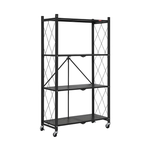 4-Tier Foldable Storage Shelf with Wheels