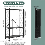 4-Tier Foldable Storage Shelf with Wheels alternate 2