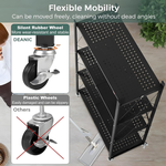 4-Tier Foldable Storage Shelf with Wheels alternate 5