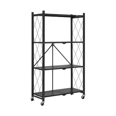 4-Tier Foldable Storage Shelf with Wheels cover