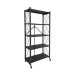 5-Tier Foldable Storage Shelf with Wheels