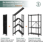 5-Tier Foldable Storage Shelf with Wheels alternate 3
