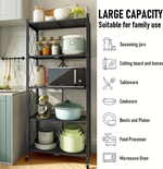 5-Tier Foldable Storage Shelf with Wheels alternate 4