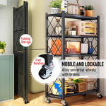 5-Tier Foldable Storage Shelf with Wheels alternate 5