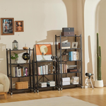 5-Tier Foldable Storage Shelf with Wheels alternate 8