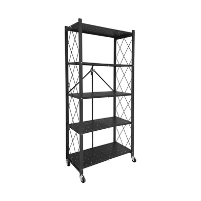 5-Tier Foldable Storage Shelf with Wheels cover