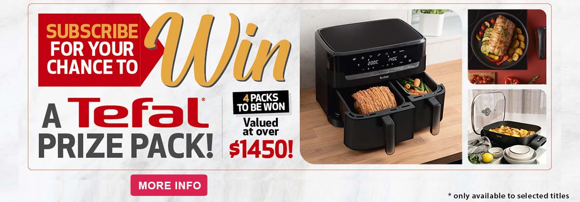 Chance To Win 1 of 4 Tefal cooking prize packs, valued at $1,479.89 each