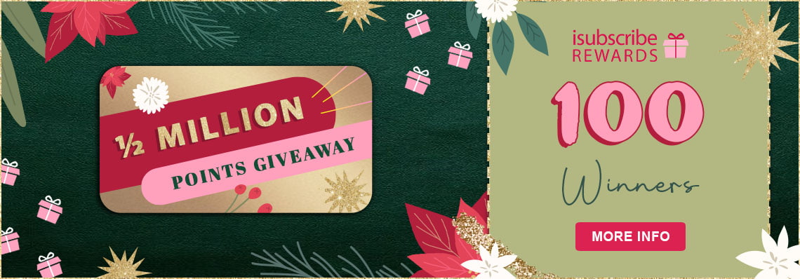 1/2 Million isubscribe Rewards Points Giveaway