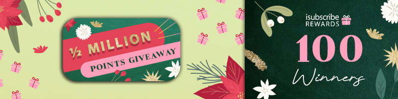 1/2 Million isubscribe Rewards Points Giveaway Cart